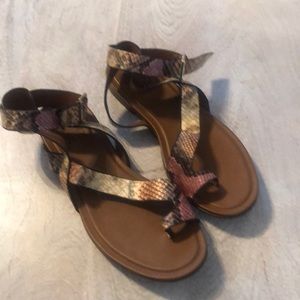 Naturalized snakeskin print sandals. Size 7.5 NWOT